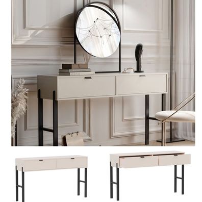 Schminktisch VERONA (Creme) mit Schubladen, Kosmetiktisch, Make-up Tisch