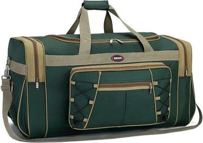 BAGZY Reisetasche 70L Groß Sporttasche Unisex wasserdicht Handgepäck grün/gelb