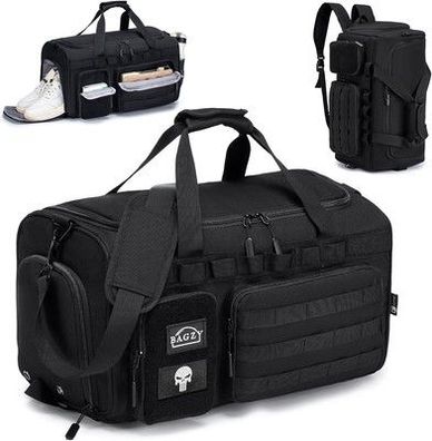 BAGZY Taktischer Reisetasche Sporttasche 40L Trainingstasche Herren Schuhfach