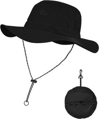BROTOU Sonnenhut Unisex UV-Schutz UPF 50+ Boonie Hut mit Breiter Krempe schwarz