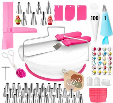 Kuchen Backset 200 Teilig Kuchenwerkzeug Set Tortenplatte Drehbar Spritzbeutel