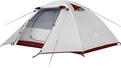 Forceatt Zelt 2-4 Person Camping Wasserdicht 3-4 Saison, leichtes Zelt, weiß rot