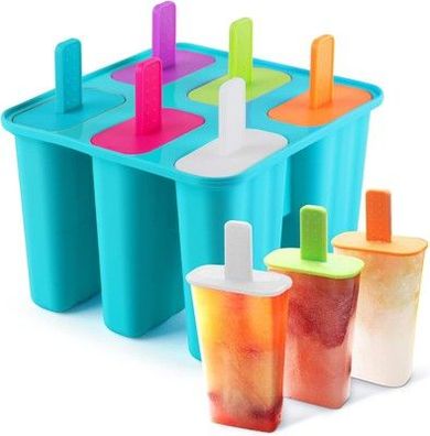 Eisformen Silikon, DEHUB Eisformen Eis am Stiel Silikon, 6 Popsicle Formen Blau