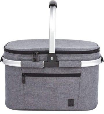 Allcamp 22L Einkaufskorb Isolierkorb Kühlkorb Kühltasche Picknickkorb (grau)