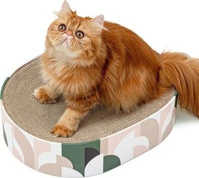 Conlun Kratzbrett Katze 2 in 1 Ovales Katzenkratzbretter Schüssel (43x33x10cm)