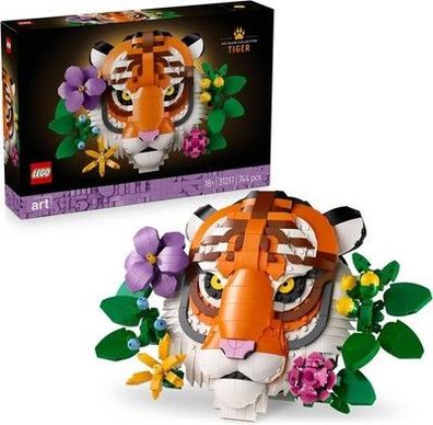 LEGO Art Fauna Collection Tiger - Baubares 3D-Kunstwerk dekorative Blumen 31217