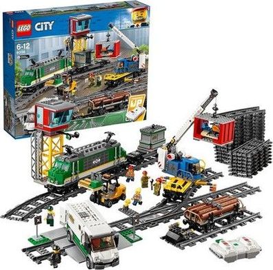 LEGO City Güterzug, Set mit batteriebetriebenem Motor, Bluetooth-Fernbedienung