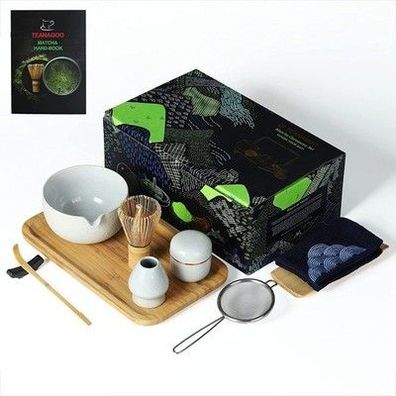 Teanagoo Japanisches Tee-Set mit Tablett Bambus, Matcha-Schüssel mit Schaufel