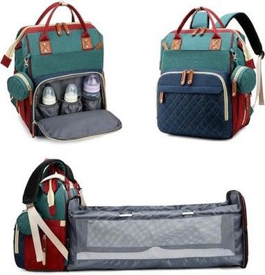Fexkean Wickeltasche Rucksack Baby Rucksack Großer Kapazität Tragbar Mehrfarbig