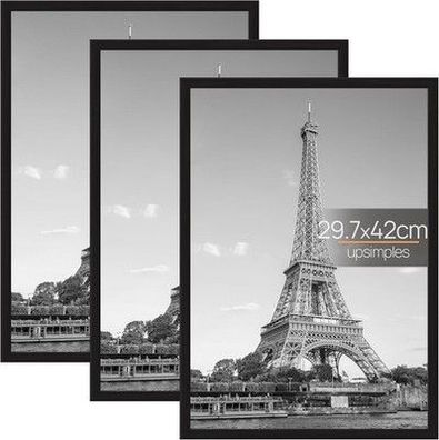 Upsimples 3 Pack Bilderrahmen A3, a3 Bilderrahmen Schwarz Fotos 29.7x42cm (A3)