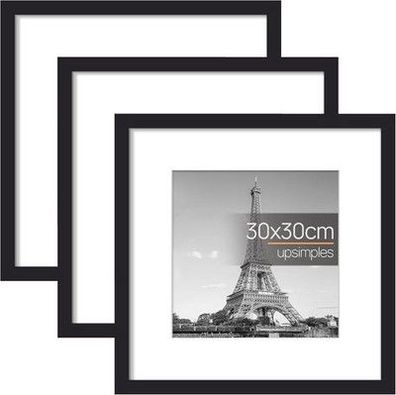Upsimples 3 Pack Bilderrahmen 30x30 cm, Bilderrahmen Schwarz, Fotorahmen Rahmen