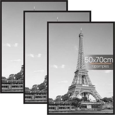 Upsimples 3 Pack Bilderrahmen, 50x70 cm Posterrahmen Schwarz, Bilder-Rahmen