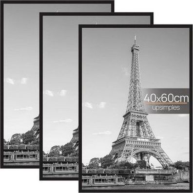 Upsimples 3 Pack Bilderrahmen, 40x60 cm Bilderrahmen Schwarz, Bild Rahmen