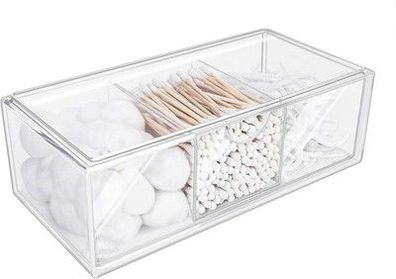 DoocliB Wattestäbchen Behälter, Schubladen Organizer Stapelbar, Wattestäbchen