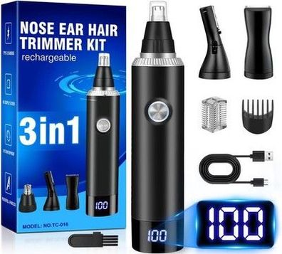 Nasenhaartrimmer 3 in 1 USB Trimmer Herren Nasentrimmer Nasenhaarschneider