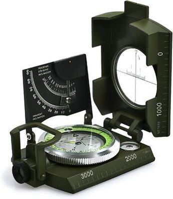 Proster Professioneller Wander-Kompass, militärisch, mit Clinometer, Zielkompass