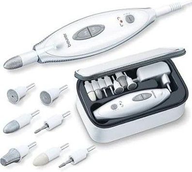 Beurer MP 41 Maniküre-/ Pediküre-Set, elektrische Nagelfeile mit 7 Aufsätzen