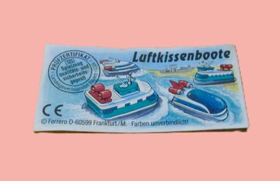 Beipackzettel Luftkissenboote Seastar