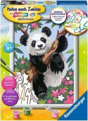 Ravensburger Malen nach Zahlen 20161 - Süßer Pandabär, für Kinder ab 9 Jahren