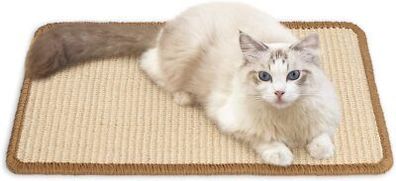 Fukumaru Kratzmatte Katze, 50×30 cm Katzenkratzbretter Sisal Kratzteppich Tiere