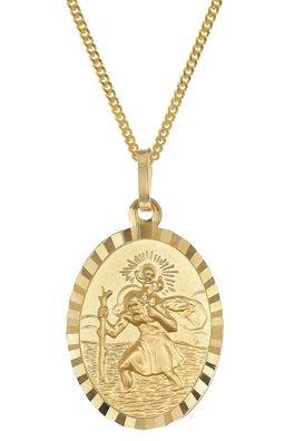 trendor Schmuck Christophorus Anhänger Gold 333/8K Mit Vergoldeter Silberkette 28960