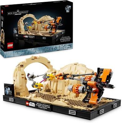LEGO Star Wars Podrennen in Mos Espa – Diorama, Set für Erwachsene, Bau-Set