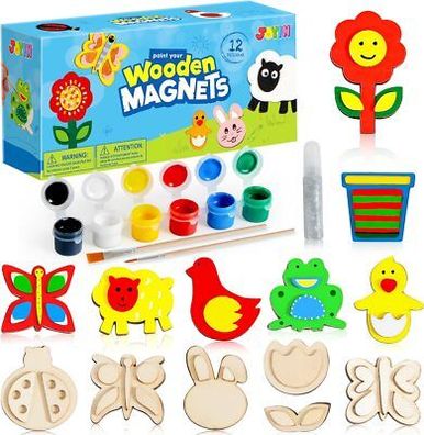 JOYIN Holzscheiben zum Basteln für Kinder 12 Stück leere Ausschnitte zum anmalen
