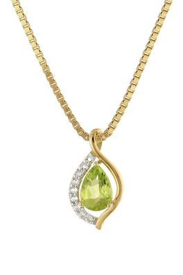 trendor Schmuck Gold-Anhänger 333/8K mit Peridot an vergoldeter Silberkette 21191