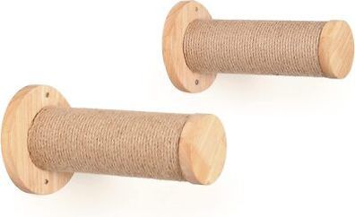 Fukumaru Katzentreppe Wand Kletterstufe (2er-Pack) massives Gummibaum-Holz Ø 9cm