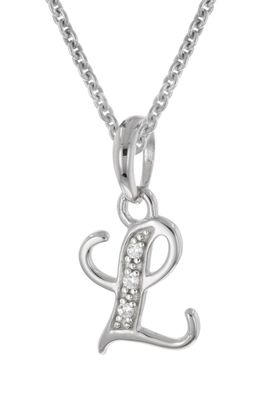 trendor Schmuck Halskette Mit Buchstaben L Anhänger 925 Silber Rhodiniert 21240-L