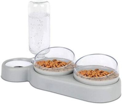Katzen-Napf-Set 15° Neigbar Doppelter Futternapf für Nass- Trockenfutter, Tiere