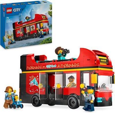 LEGO City Doppeldeckerbus, Doppeldecker Spielzeug-Bus, Fahrzeug-Spielset, Kinder