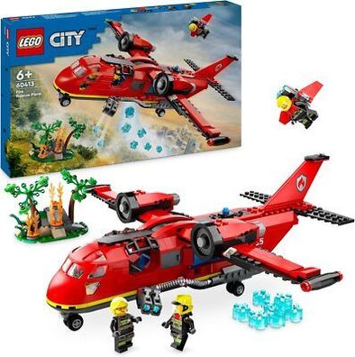 LEGO City Löschflugzeug, Feuerwehr-Set mit Flugzeug-Spielzeug für Kinder, Bauset