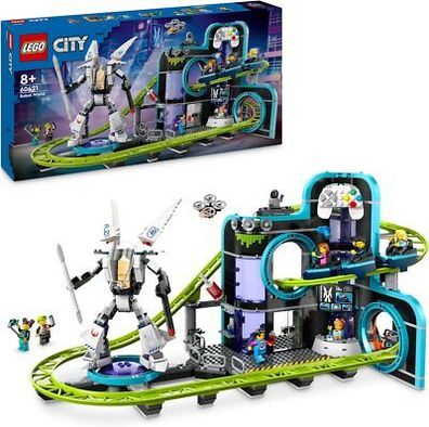 LEGO City Achterbahn mit Roboter-Mech, Spielzeug-Vergnügungspark, Spielset