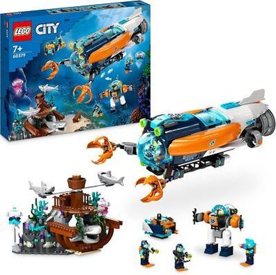 LEGO City Forscher-U-Boot Spielzeug, Unterwasser-Set mit Drohne Spielzeug Bauset