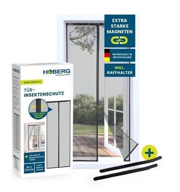 HOBERG Fliegengitter 80x210cm Insektenschutz Magnet Moskitonetz Balkon Tür Netz