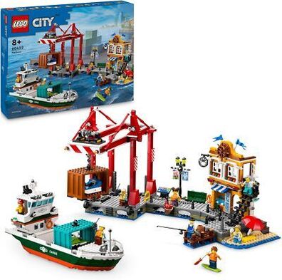 LEGO City Hafen mit Frachtschiff, Bauspielzeug für Jungen & Mädchen ab 8 Jahren