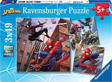 Ravensburger Kinder-Puzzle 08025 - Spider-Man beschützt die Stadt - 3x49 Teile