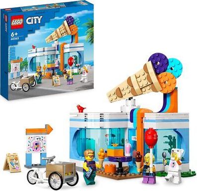LEGO 60363 City Eisdiele, Spielzeug-Laden für Kinder ab 6 Jahren Set + 3 Figuren