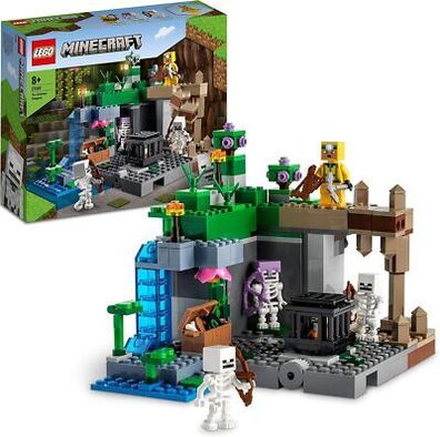 LEGO 21189 Minecraft Das Skelettverlies, Set mit Höhlen, Skelett-Figuren, Kinder