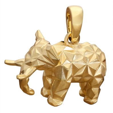 trendor Schmuck Elefant-Anhänger Origami-Style 925 Silber Vergoldet 31061
