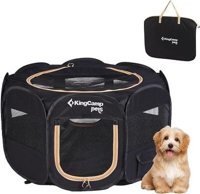 KingCamp Welpen-Laufstall Tierlaufstall Tragbarer Welpen-Auslauf 74L x 74B x 43H