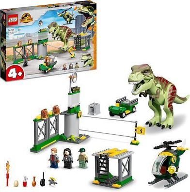 LEGO 76944 Jurassic World T. Rex Ausbruch, Dinosaurier-Spielzeug ab 4 Jahren