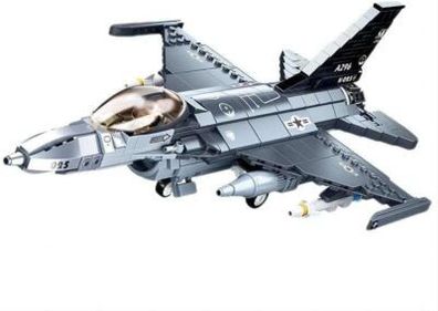 HIGH GODO Flugzeug F-16C Kampfjet Bausteine Set, Eurofighter Modell Maßstab 1:44