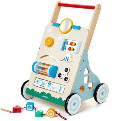 Lauflernwagen Holz 10-in-1 Verwendung als Laufwagen Baby Lauflernhilfe aus Holz