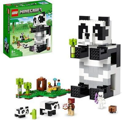 LEGO 21245 Minecraft Das Pandahaus Set, bewegliches Panda-Spielzeug-Haus, Kinder