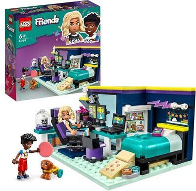 LEGO Friends Novas Zimmer Gaming Spielzeug mit Zac Mini-Puppe und Pickle, Kinder