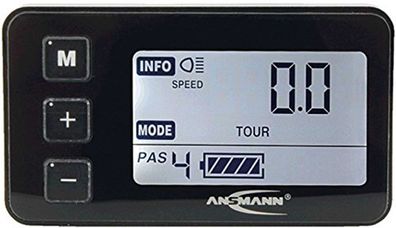 Ansmann LCD-Display Leicht bedienbar, für Lenkermontage, sechs Fahrstufen, Hinterg