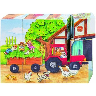 Gollnest & Kiesel GoKi Würfelpuzzle Jahreszeiten auf dem Bauern