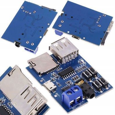 Rosfix MP3 Modul USB Micro SD – 2W Verstärker | 5V/3,7V, 48x36 mm